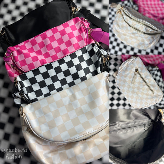 Checkered Sling Bags